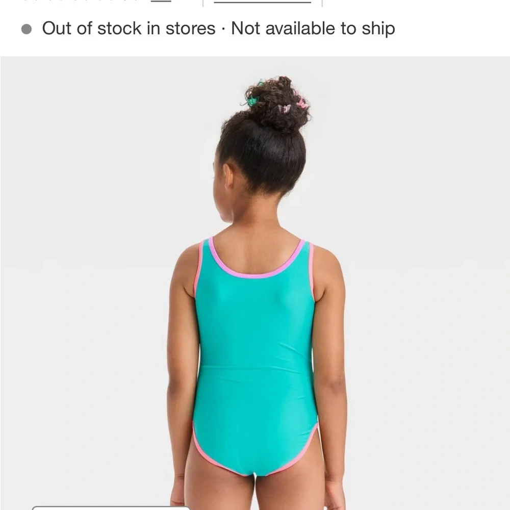 Cat & Jack Kids Swim One Piece - Blue and Pink new size M